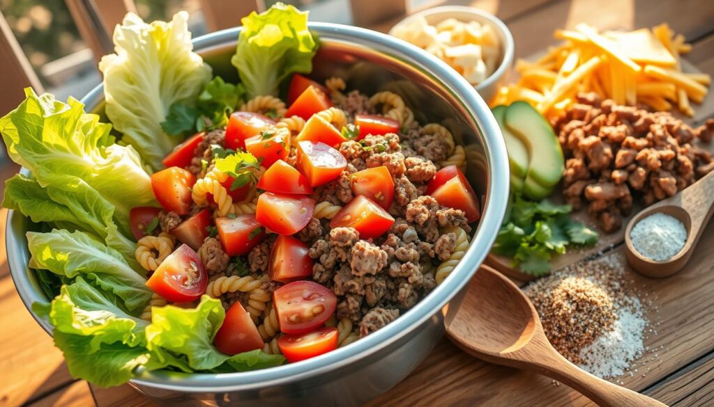 essential ingredients for taco pasta salad