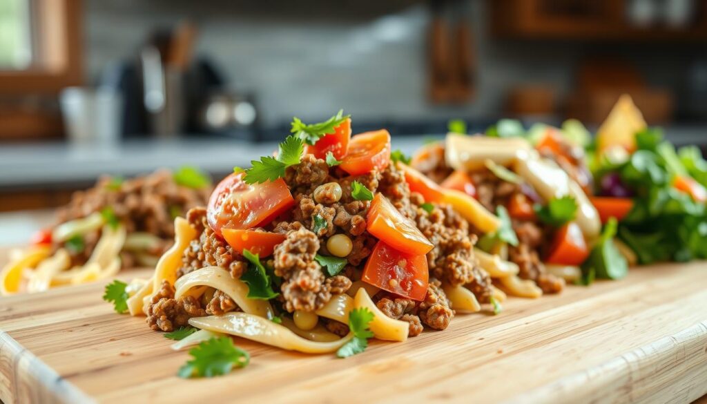 step-by-step taco pasta salad