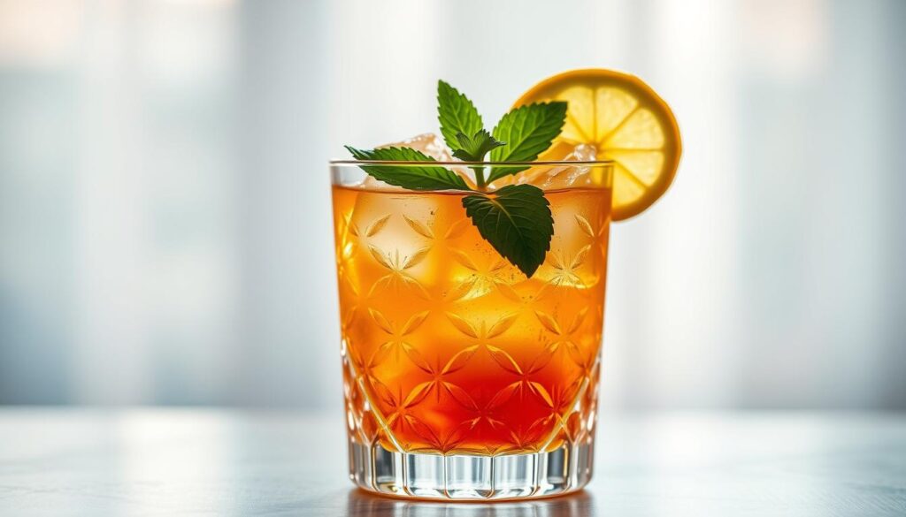 Bourbon Smash Cocktail Garnishing
