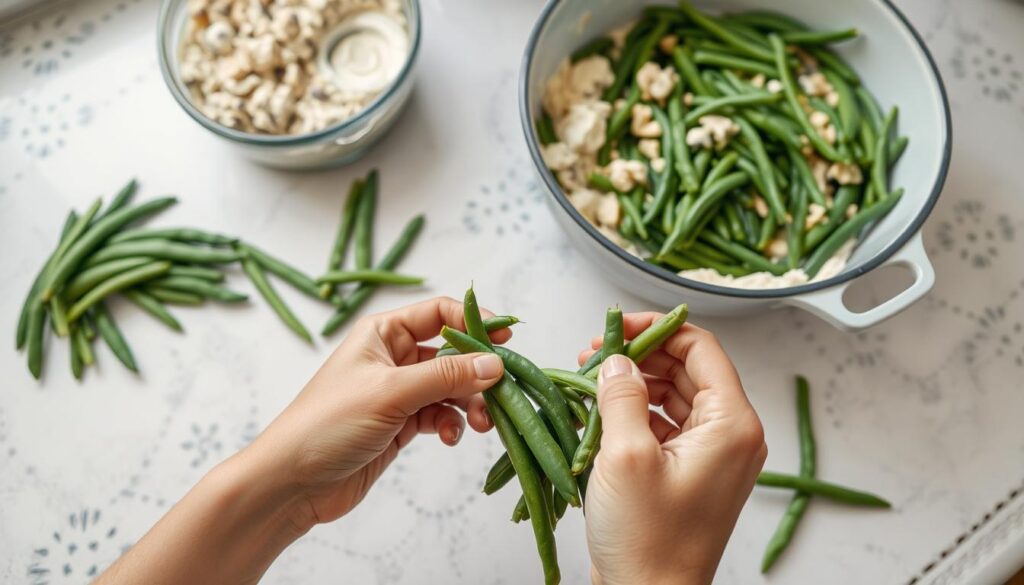 Green Bean Casserole Preparation