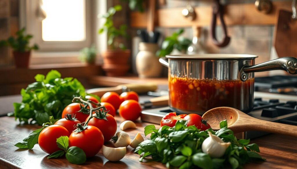 Homemade Marinara Sauce Preparation