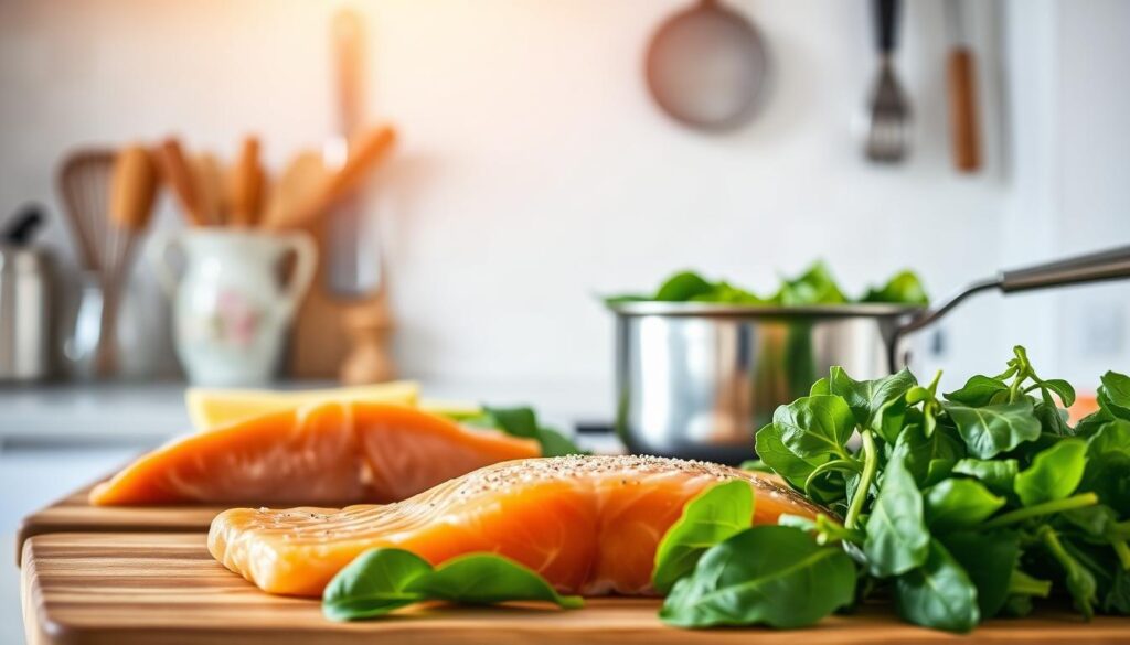 Salmon Spinach Recipe Cooking Steps