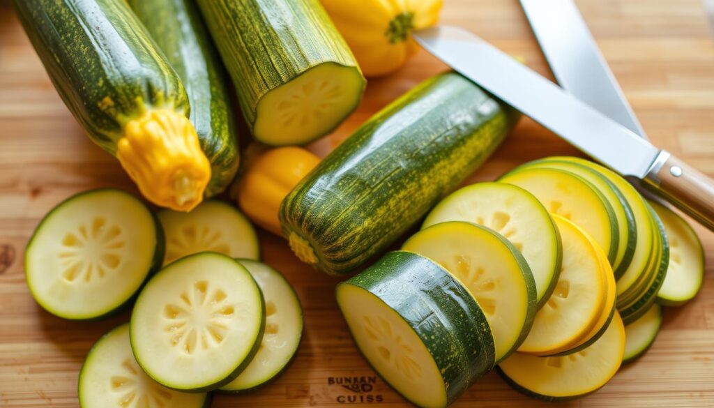 Summer Squash Preparation for Frying