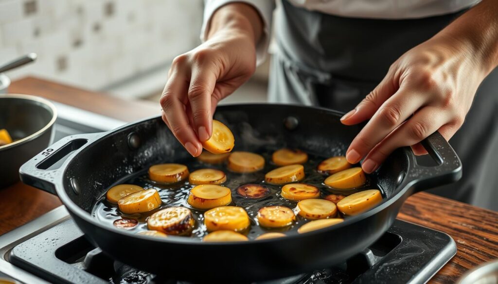Vegetable Frying Technique for Squash
