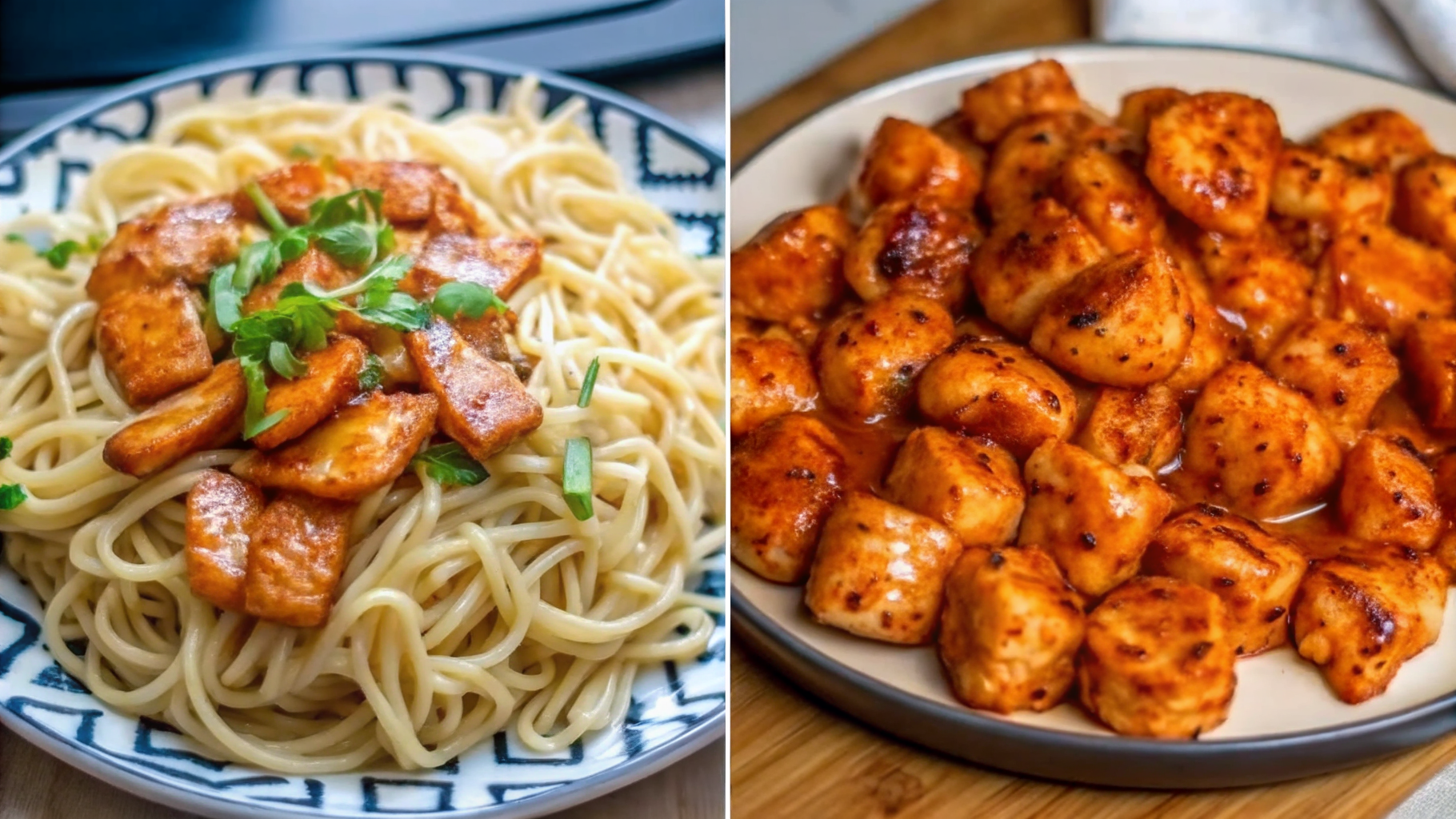 Chicken with Creamy Garlic Pasta
